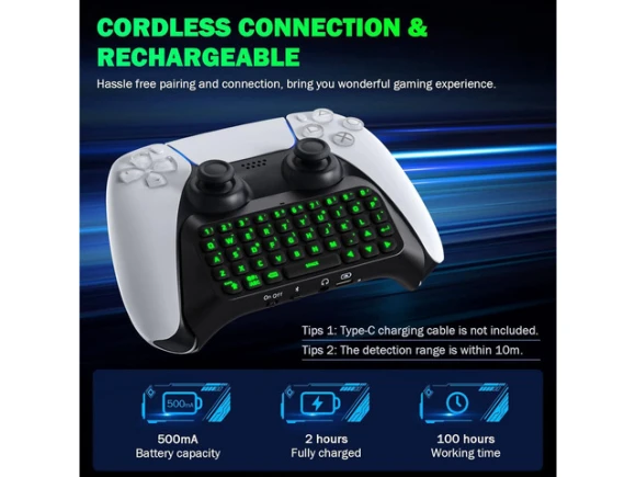 Bluetooth Wireless Mini Keypad for PS5 Controller — Bluetooth Keyboard, MoKo