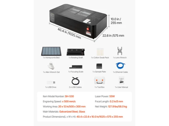 CO2 Laser Engraver and Cutter — Laser Engraver, VEVOR