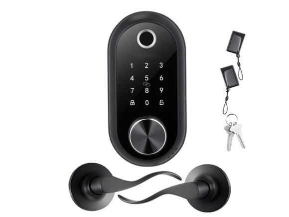 Fingerprint Door Lock Set with Electronic Biometric Deadbolt and Handle — Smart Lock, VEVOR