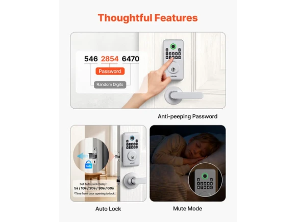 Fingerprint Door Lock Set — Smart Lock, VEVOR