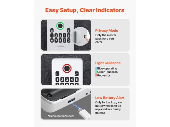 Fingerprint Door Lock Set — Smart Lock, VEVOR