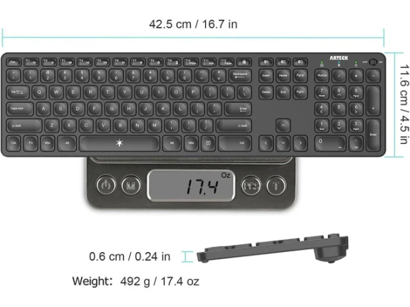 Full-Size Wireless Bluetooth Keyboard — Bluetooth Keyboard, Arteck