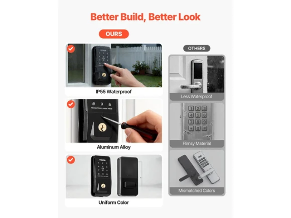 Touchpad Electronic Deadbolt Door Lock — Smart Lock, VEVOR