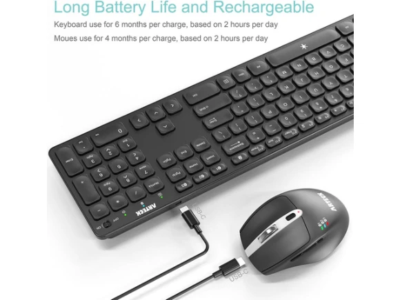 Wireless Bluetooth Keyboard and Mouse Set — Bluetooth Keyboard, Arteck