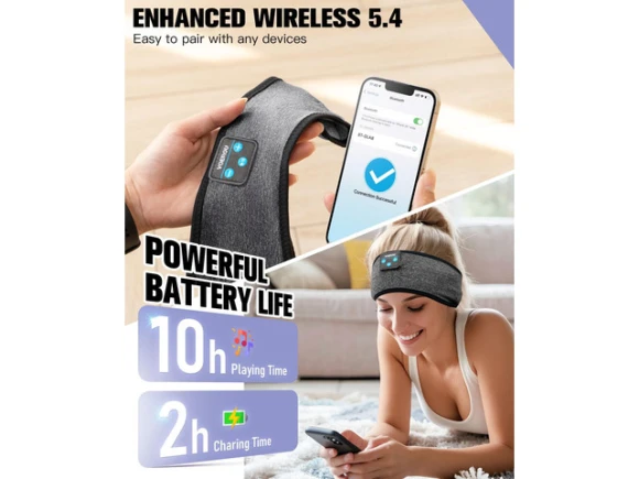 Sleep headphones in a headband — Wireless Earbuds, Generic Logic, Inc.
