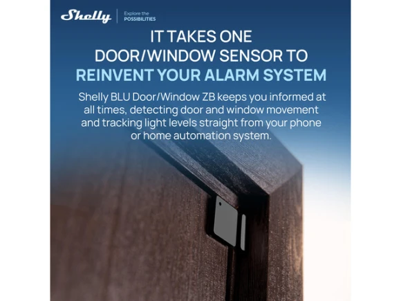 Smart Door and Window Sensor, Black — Motion Sensor, Shelly