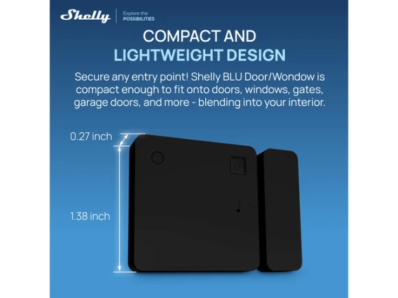 Smart Door and Window Sensor, Black — Motion Sensor, Shelly