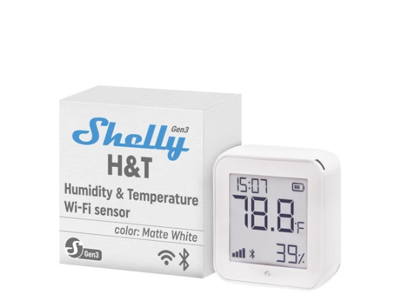 Wi-Fi Temperature and Humidity Sensor, White — Temperature & Humidity Sensor, Shelly