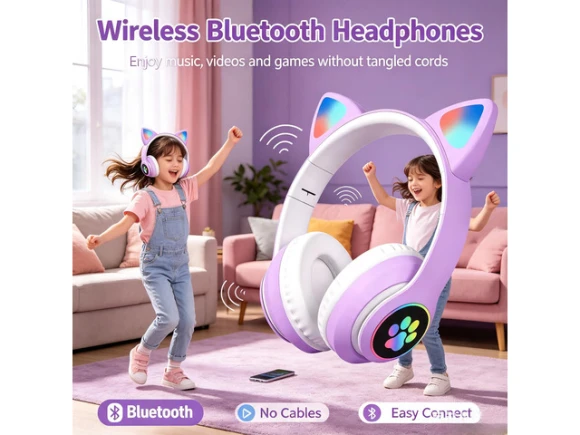 Foldable LED Over-Ear Headphones — Wireless Earbuds, Generic Logic, Inc.