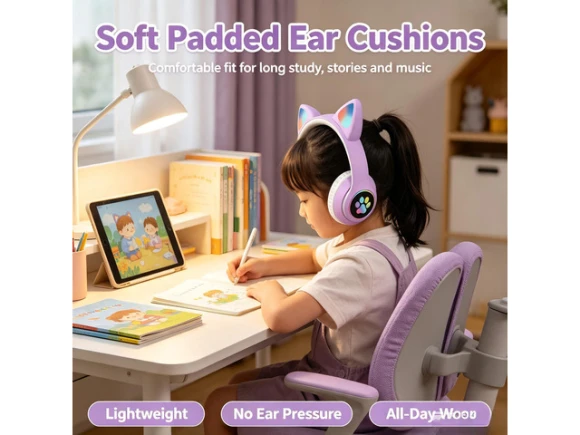 Foldable LED Over-Ear Headphones — Wireless Earbuds, Generic Logic, Inc.