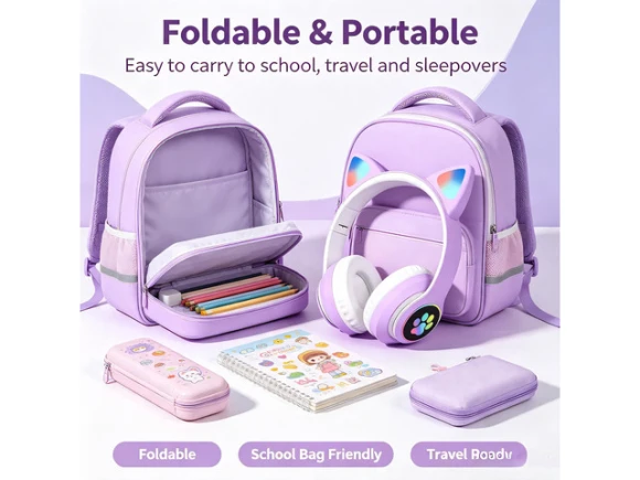 Foldable LED Over-Ear Headphones — Wireless Earbuds, Generic Logic, Inc.
