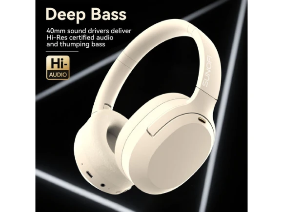 White Over-Ear Headphones — Wireless Earbuds, Generic Logic, Inc.