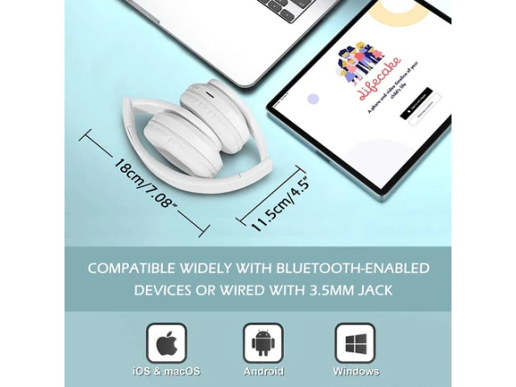 Over-ear Bluetooth Headphones with Colorful LED Backlighting — Wireless Earbuds, Generic Logic, Inc.