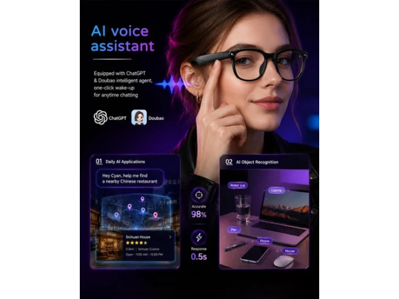 AI Smart Glasses, Grey — Smart Glasses, Generic Logic, Inc.