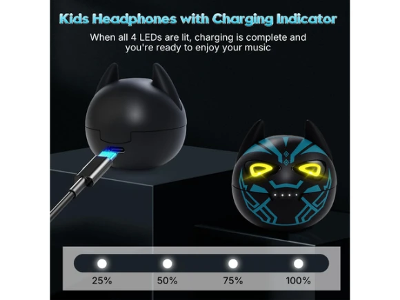 Black Wireless Earbuds for Children — Wireless Earbuds, Generic Logic, Inc.