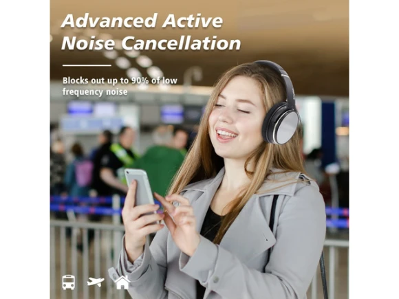 Active Noise-Cancelling Headphones — Wireless Earbuds, NiceComfort