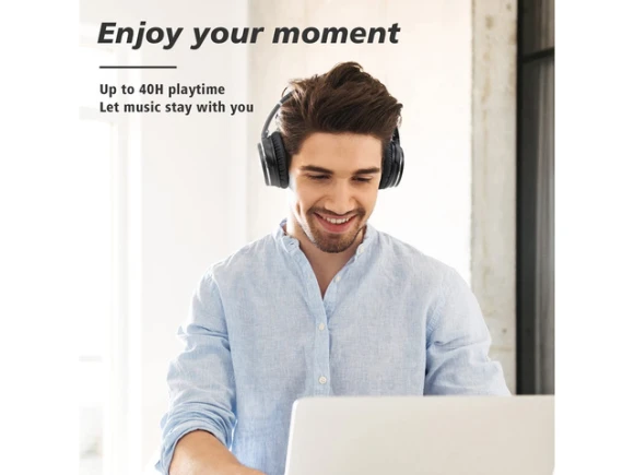 Active Noise-Cancelling Headphones — Wireless Earbuds, NiceComfort