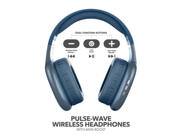 Navy Over-ear Bluetooth Headphones — Wireless Earbuds, Generic Logic, Inc.