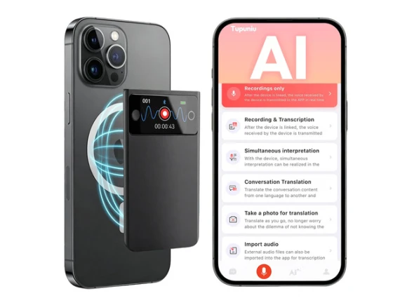 AI Voice Recorder and Real-Time Translator, 64GB — Translator Device, Generic Logic, Inc.