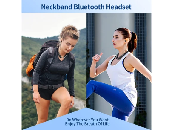 Bluetooth Neckband Headphones with Retractable Earbuds — Wireless Earbuds, Generic Logic, Inc.