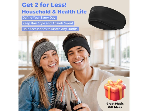 Bluetooth Sleep Headphone Headband, 2-Pack — Wireless Earbuds, Generic Logic, Inc.