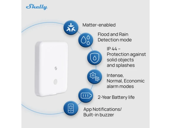 Smart Leak and Rain Detector, Gen4 — Water Shut Off Valve, Shelly