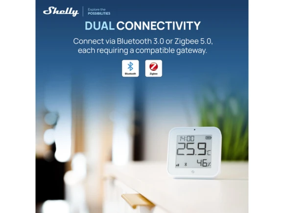 Temperature and Humidity Sensor with E-paper Display — Temperature & Humidity Sensor, Shelly