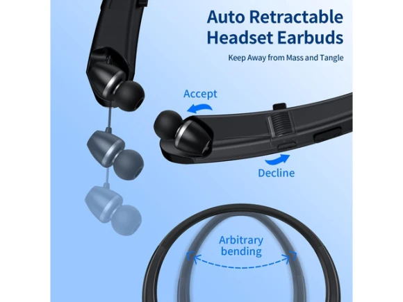 Gold Bluetooth Neckband Headphones — Wireless Earbuds, Generic Logic, Inc.