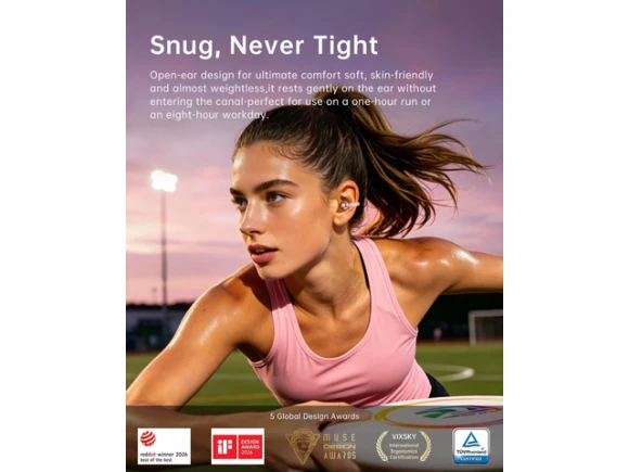 Open-Ear Clip-On Earbuds, Rose Gold — Wireless Earbuds, Generic Logic, Inc.