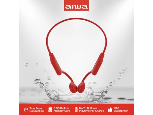Red Open-Ear Bone Conduction Headphones — Wireless Earbuds, Generic Logic, Inc.