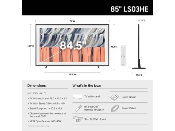 85-inch QLED 4K Smart TV — Smart TV, Samsung