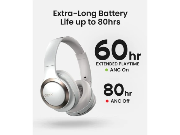 Noise-Canceling Headphones, Light Gray — Wireless Earbuds, Cleer