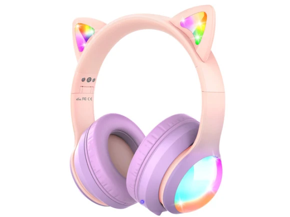 Over-ear headphones, Pink / Purple — Wireless Earbuds, FosPower