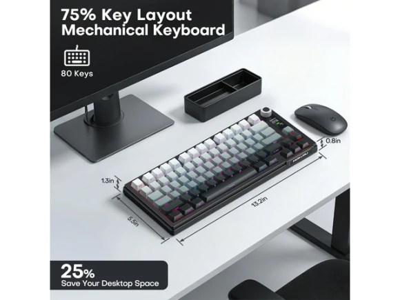 Wireless Mechanical Keyboard, 75% Layout — Bluetooth Keyboard, Generic Logic, Inc.