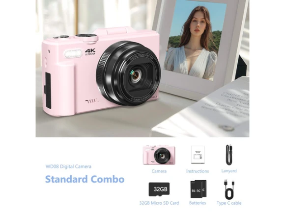 64MP Digital Camera with 18X Zoom and 180° Flip Screen — Digital Cameras & Camcorders, Generic Logic, Inc.