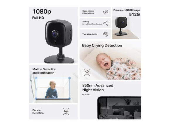 Indoor Security Camera, 4-Pack, Black — Security Camera, Generic Logic, Inc.