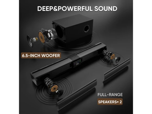 2.1-Channel Soundbar with Detachable Soundbar and Subwoofer — Sound Bar, Generic Logic, Inc.