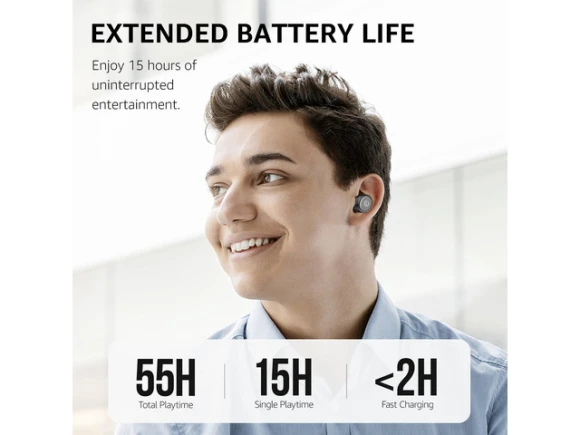 Black Wireless Earbuds — Wireless Earbuds, Mega Brand