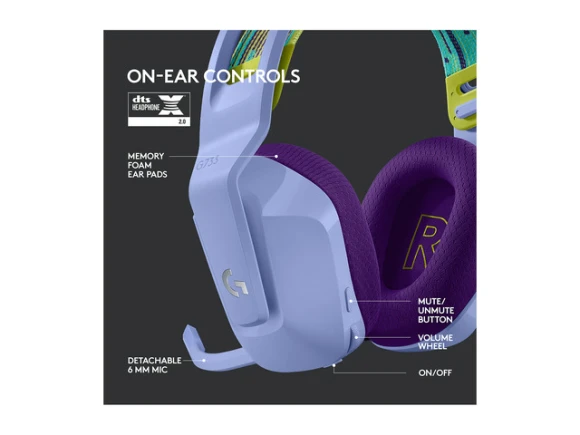 Lilac Wireless Gaming Headset — Wireless Earbuds, Logitech