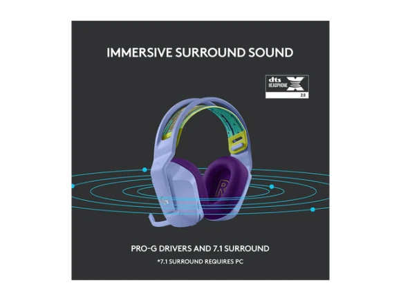 Lilac Wireless Gaming Headset — Wireless Earbuds, Logitech