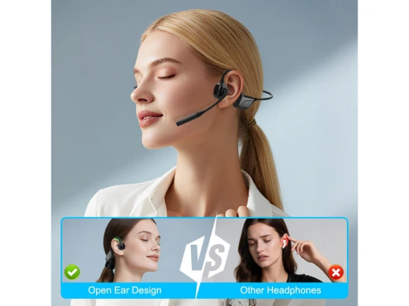 Open-ear Bluetooth headphones with microphone — Wireless Earbuds, Generic Logic, Inc.
