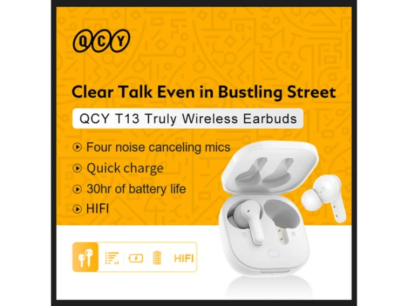 True wireless earbuds — Wireless Earbuds, QCY