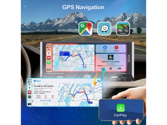 Single-DIN Car Radio with 6.9-Inch IPS Touchscreen — Car Infotainment System, Generic Logic, Inc.