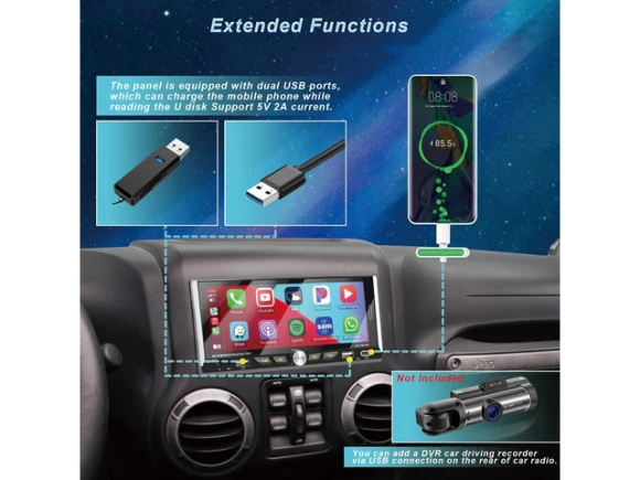 Single-DIN Car Radio with 6.9-Inch IPS Touchscreen — Car Infotainment System, Generic Logic, Inc.