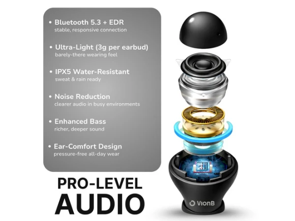 Wireless Earbuds, Matte Onyx — Wireless Earbuds, VionB