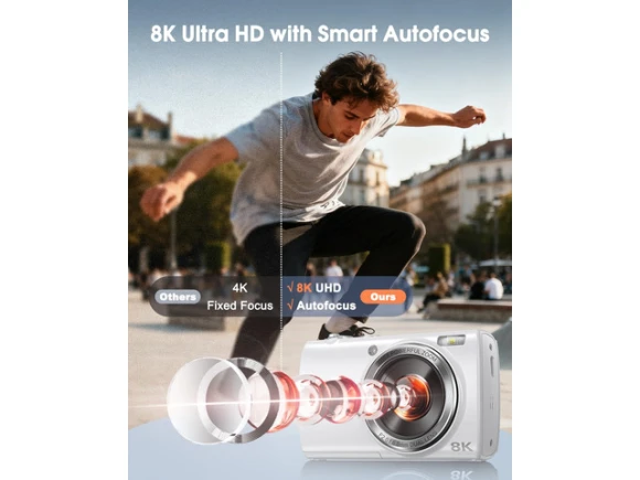 Digital Camera, 8K, 88 MP, WiFi, Front and Rear Lenses — Digital Cameras & Camcorders, Generic Logic, Inc.