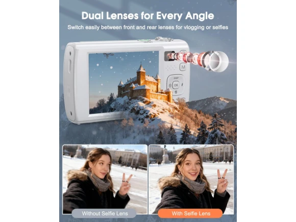 Digital Camera, 8K, 88 MP, WiFi, Front and Rear Lenses — Digital Cameras & Camcorders, Generic Logic, Inc.