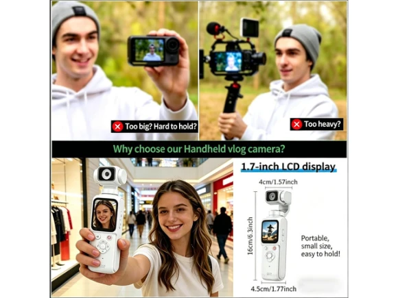 Vlogging camera, 128G, black — Digital Cameras & Camcorders, Generic Logic, Inc.