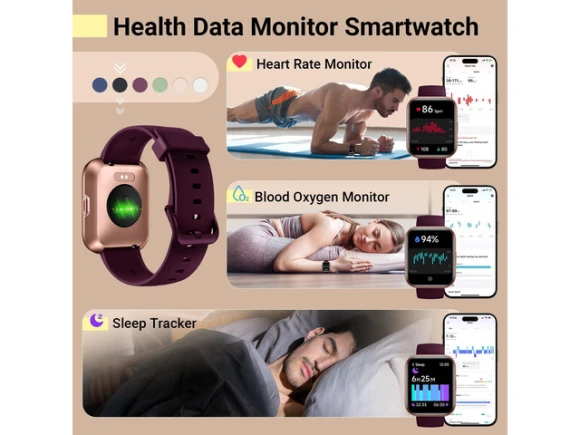 Smart watch, 1.8 inches, Dark Purple — Smart Watch, Generic Logic, Inc.