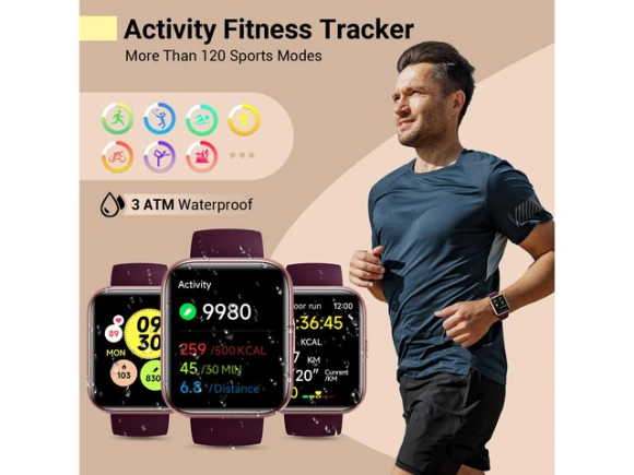 Smart watch, 1.8 inches, Dark Purple — Smart Watch, Generic Logic, Inc.